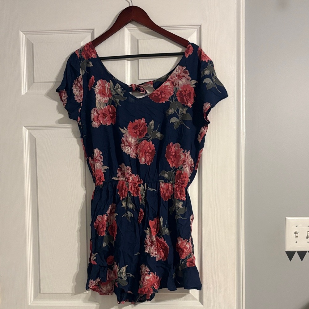 Abercrombie & Fitch Floral Navy Romper